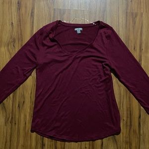 Falls Creek Women’s Long Sleeve V-Neck Cozy Shirt Size Medium